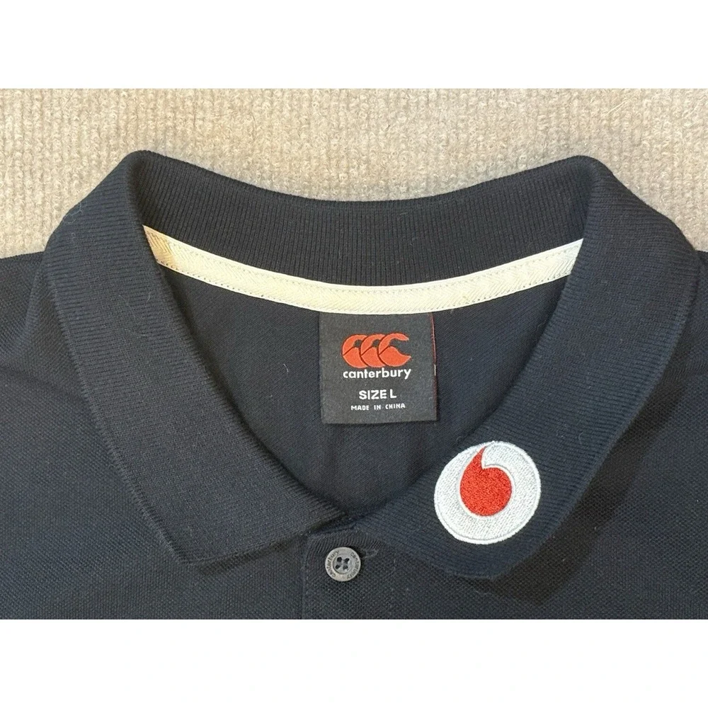 Vintage Canterbury New Zealand Polo Shirt Ireland Rugby Shamrock Large IRFU